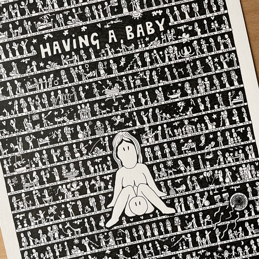 Having a Baby Original Art - The Tiny Art Co
