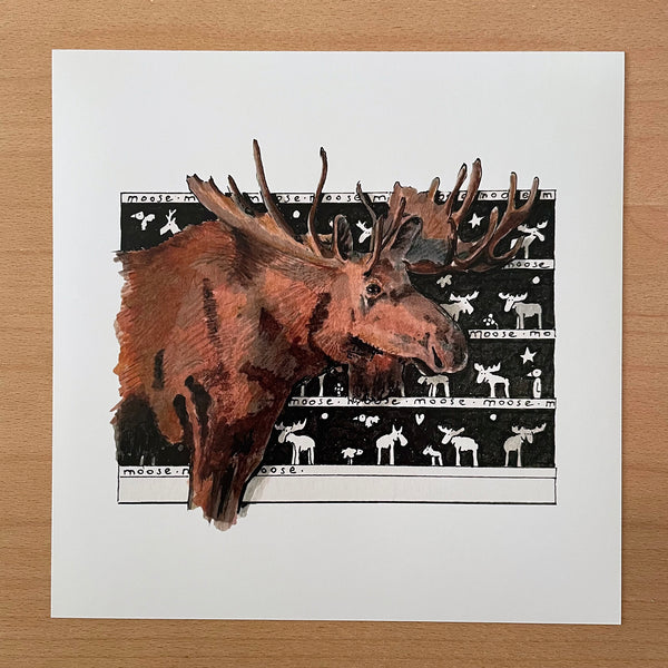 Moose Square Print