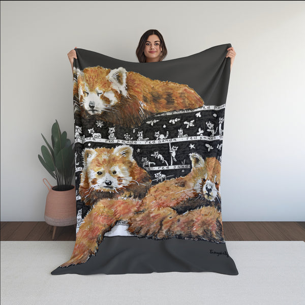 Red Panda Fleece Blanket