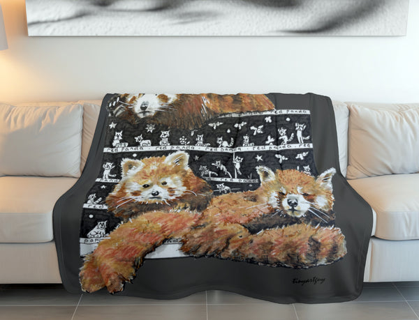 Red Panda Fleece Blanket