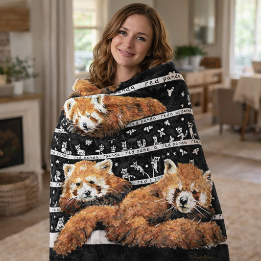 Red Panda Fleece Blanket - The Tiny Art Co