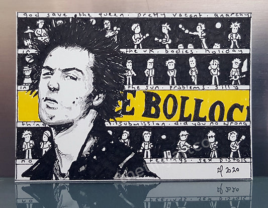 Sex Pistols Sid Vicious Original ACEO - The Tiny Art Co