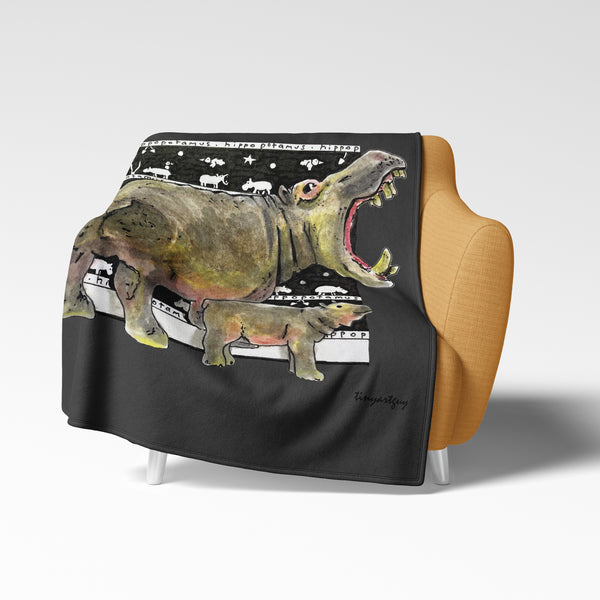 Hippo Fleece Blanket