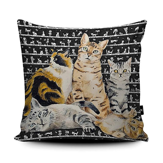 Cats Cushion - The Tiny Art Co