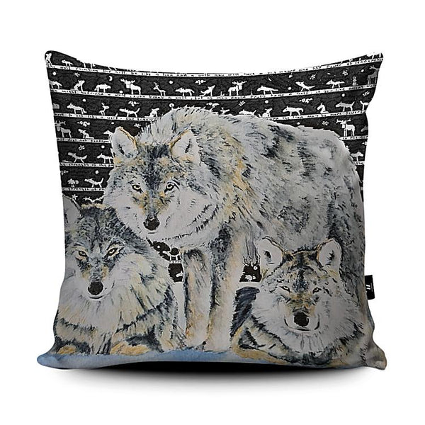 Wolf Cushion - The Tiny Art Co