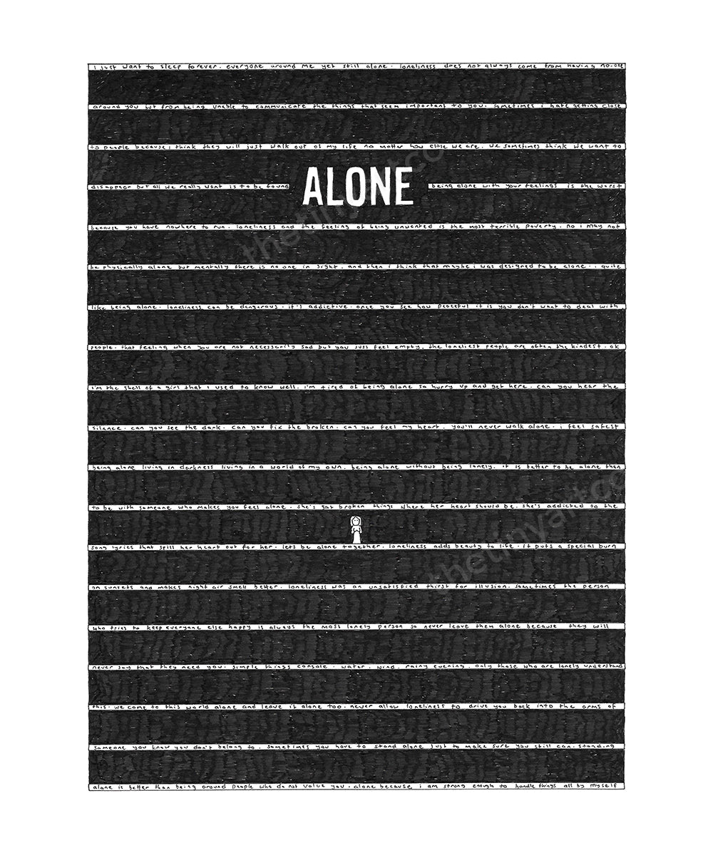 Alone Art Print - The Tiny Art Co