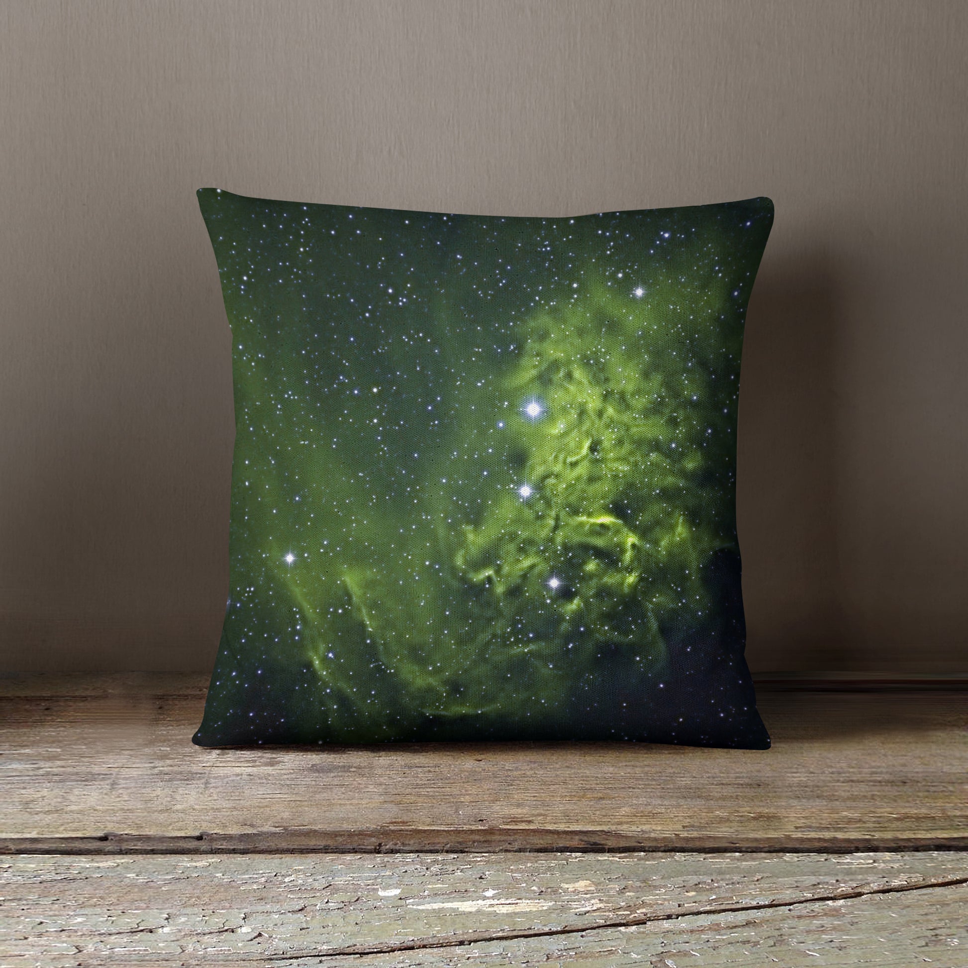 Space Cushion - Flaming Green Star - The Tiny Art Co