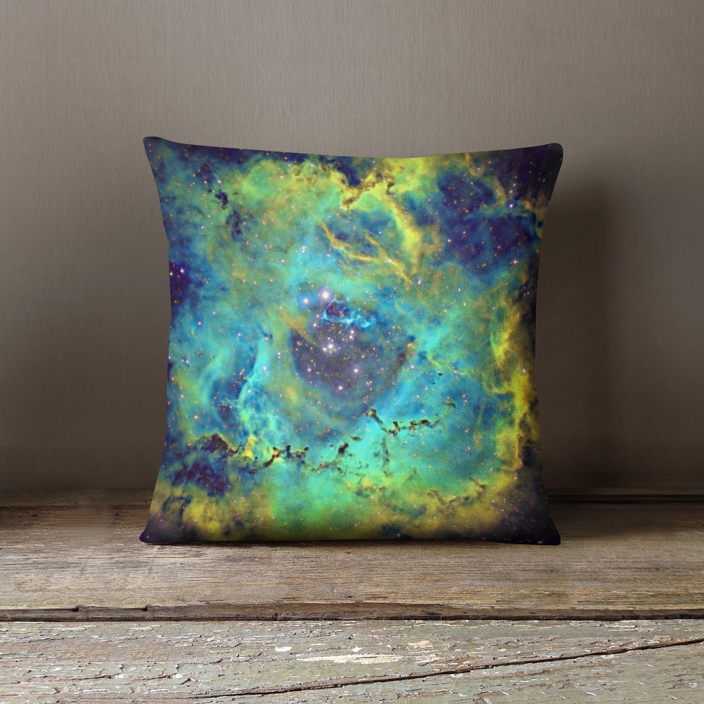 Space Cushion - Green Nebula Rosette - The Tiny Art Co