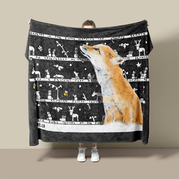 Fox Fleece Blanket - The Tiny Art Co