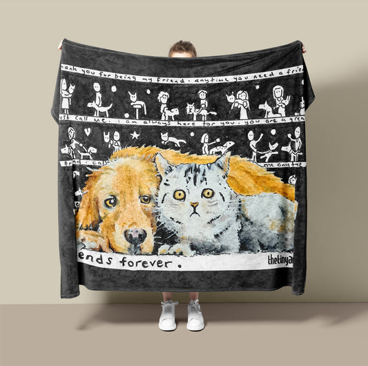 Friends Forever Fleece Blanket - The Tiny Art Co