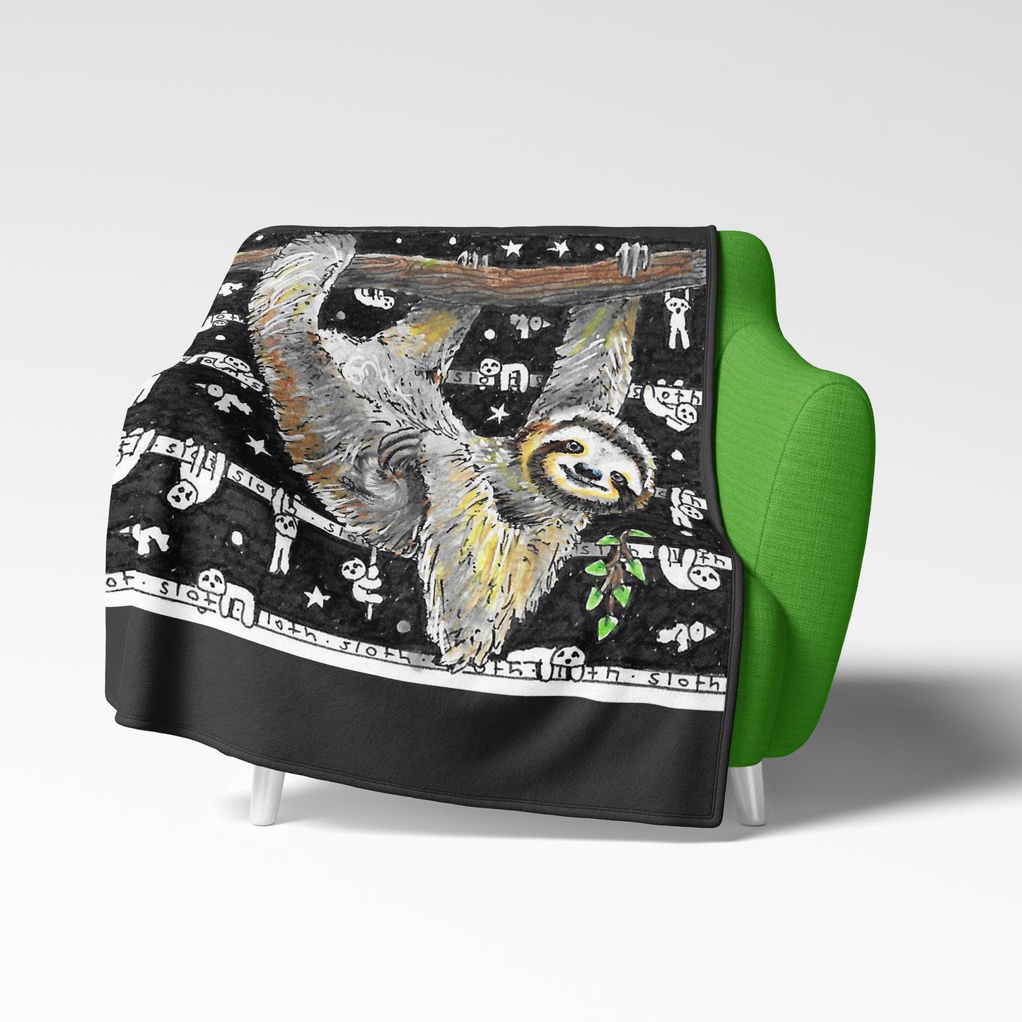 Sloth Fleece Blanket - The Tiny Art Co