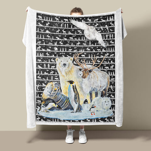 Arctic Antarctica Fleece Blanket - The Tiny Art Co