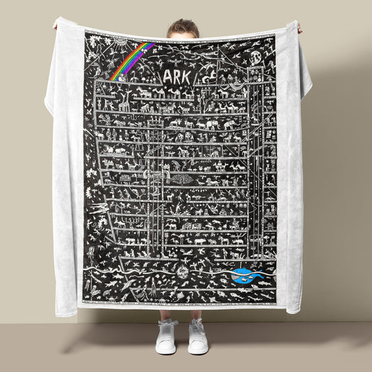 Noah's Ark Fleece Blanket - The Tiny Art Co