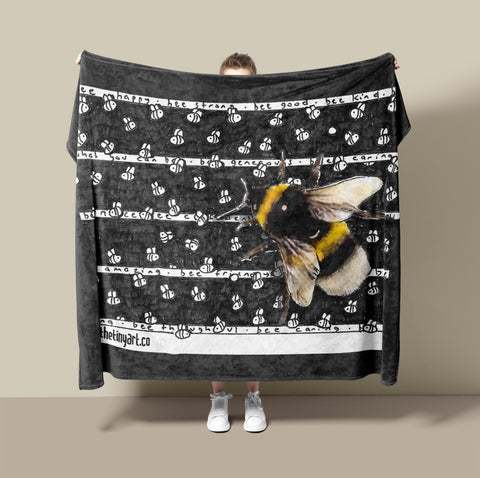 Bee Nice Fleece Blanket - The Tiny Art Co