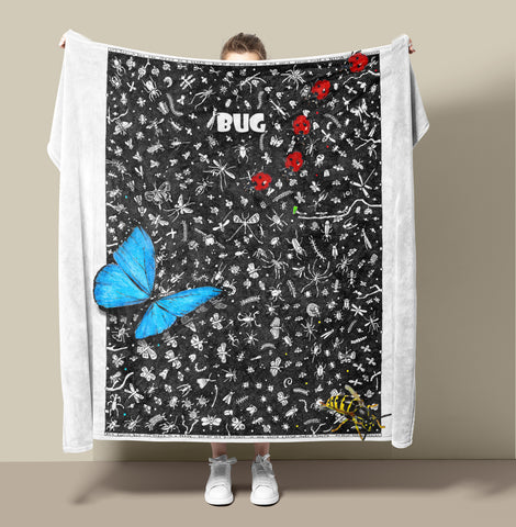 Bugs Fleece Blanket - The Tiny Art Co