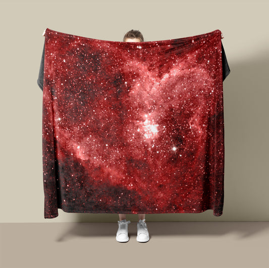 Space Blanket - Red Nebula Heart - The Tiny Art Co