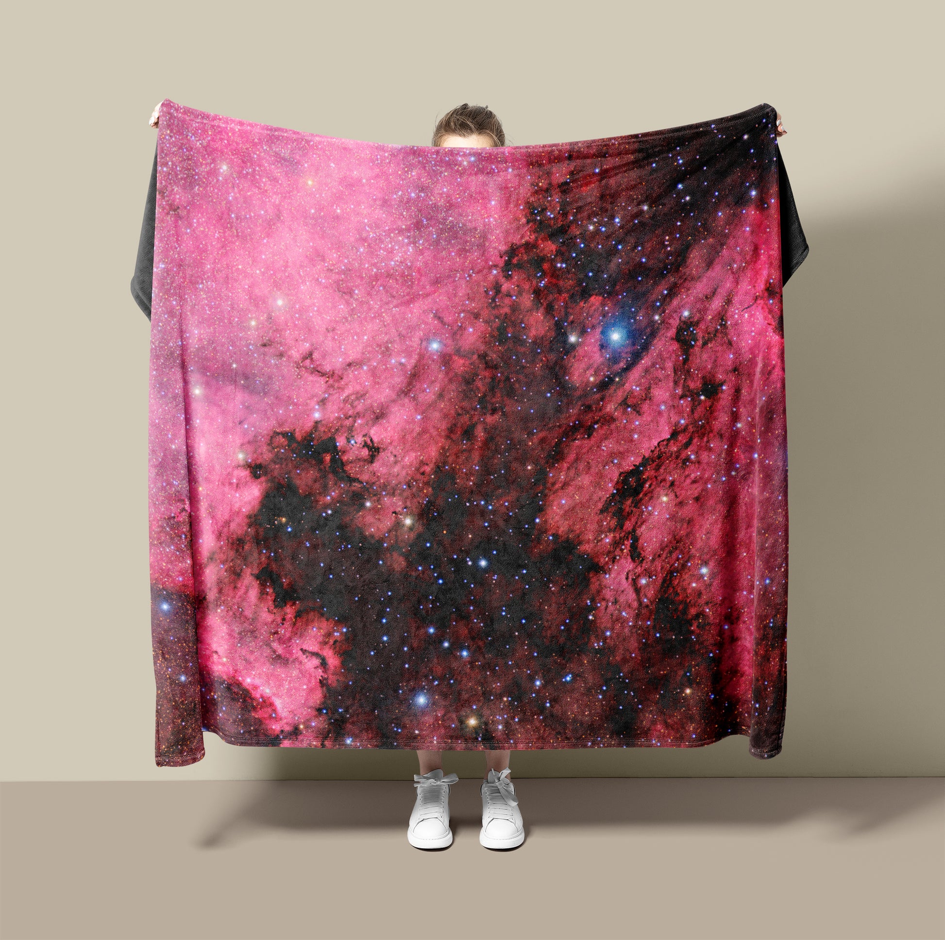 Space Blanket - Pink Nebula Throw - The Tiny Art Co