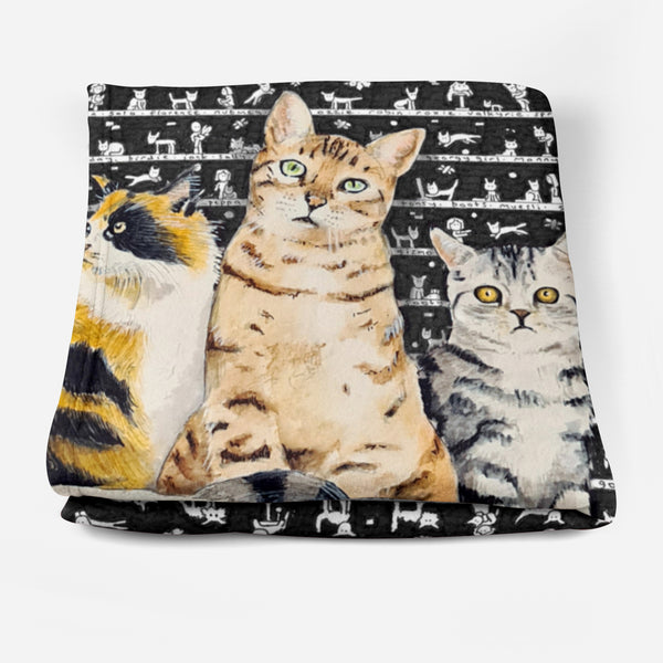 Cats Fleece Blanket - The Tiny Art Co
