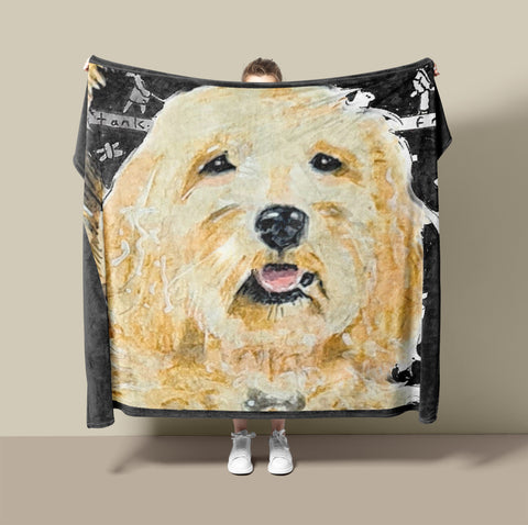 Dog Blanket - Cockapoo Fleece Blanket - The Tiny Art Co