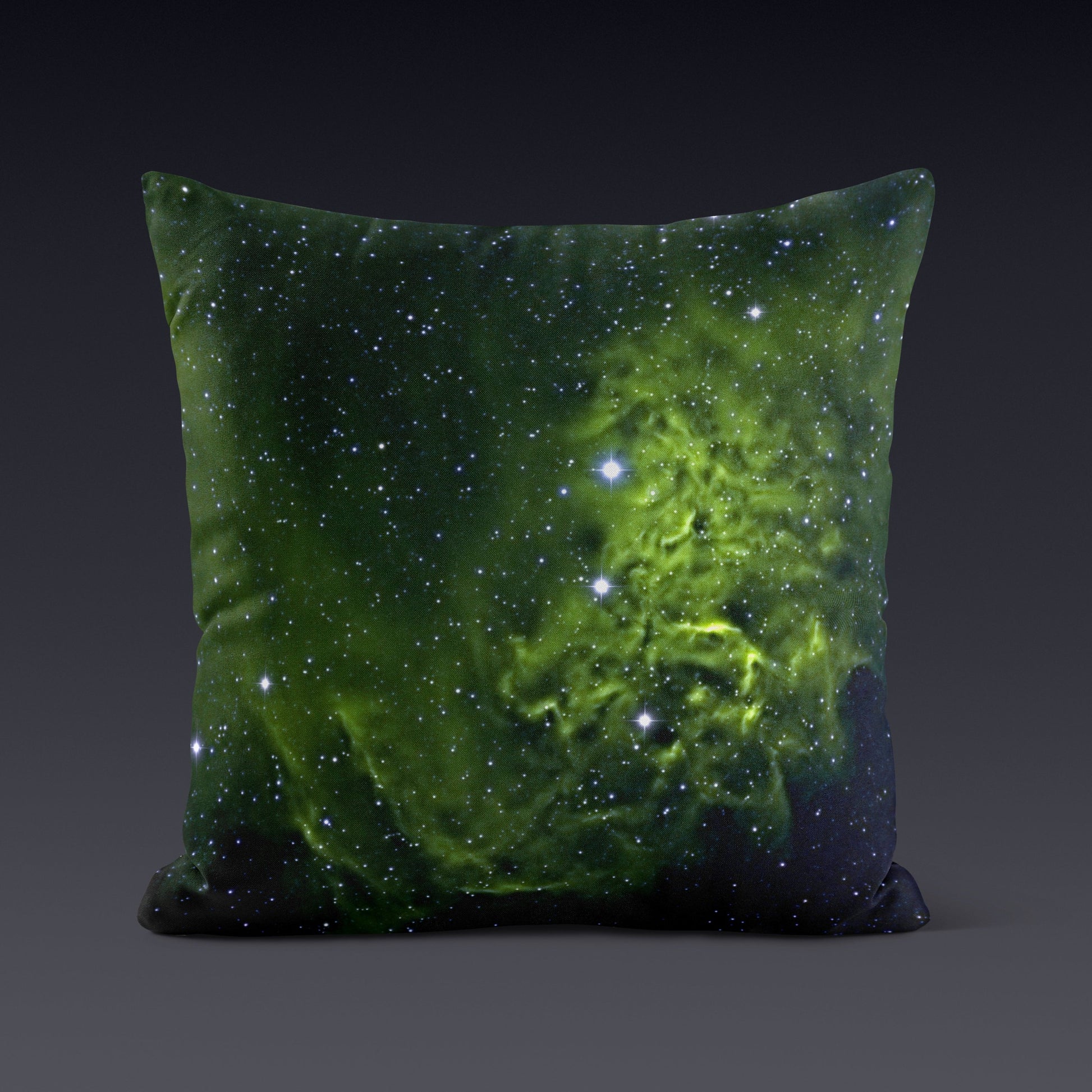Space Cushion - Flaming Green Star - The Tiny Art Co
