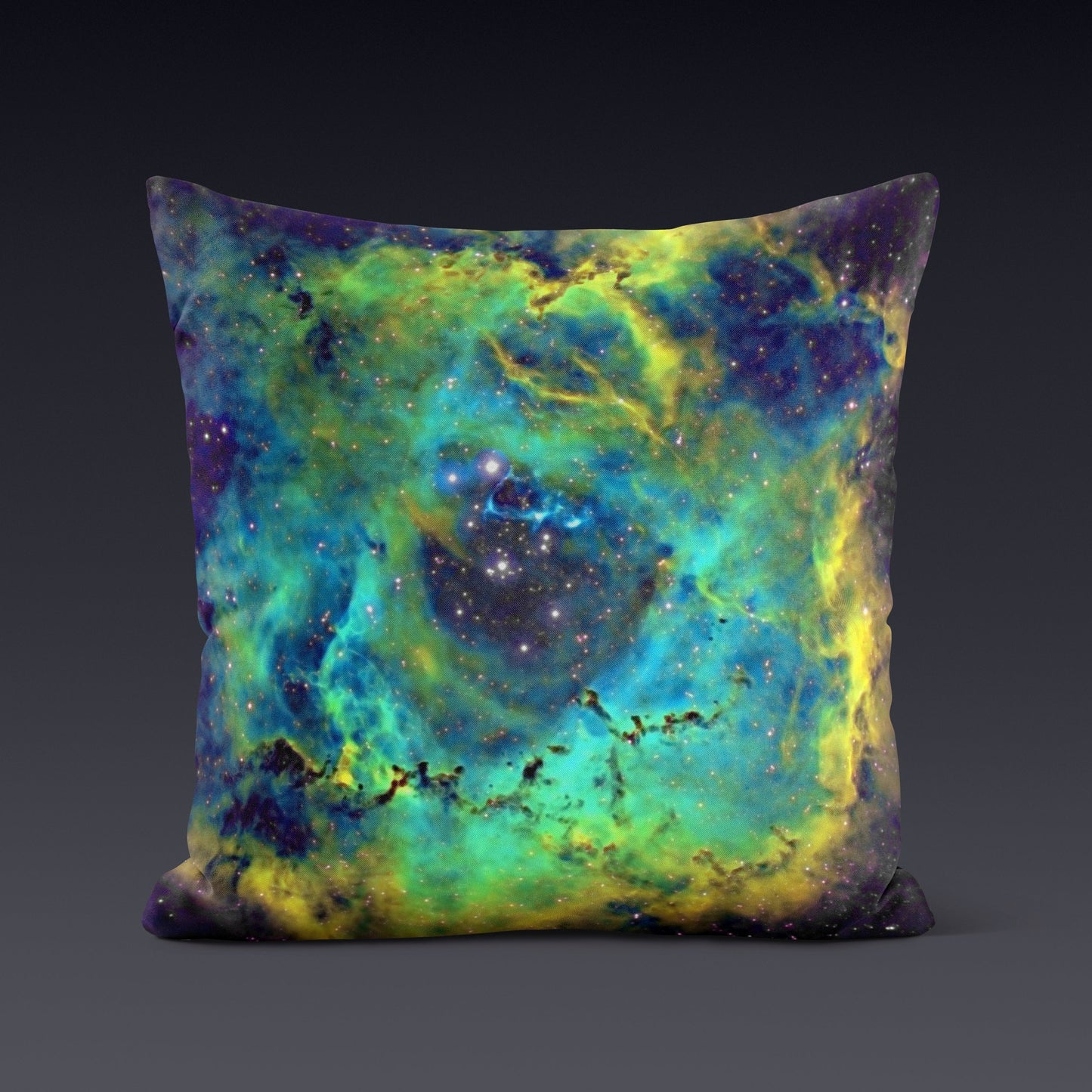 Space Cushion - Green Nebula Rosette - The Tiny Art Co