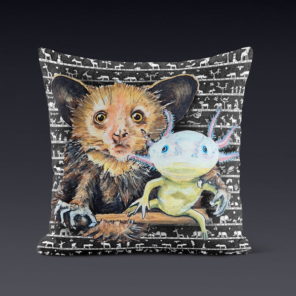 Axolotl Aye-Aye Cushion - The Tiny Art Co