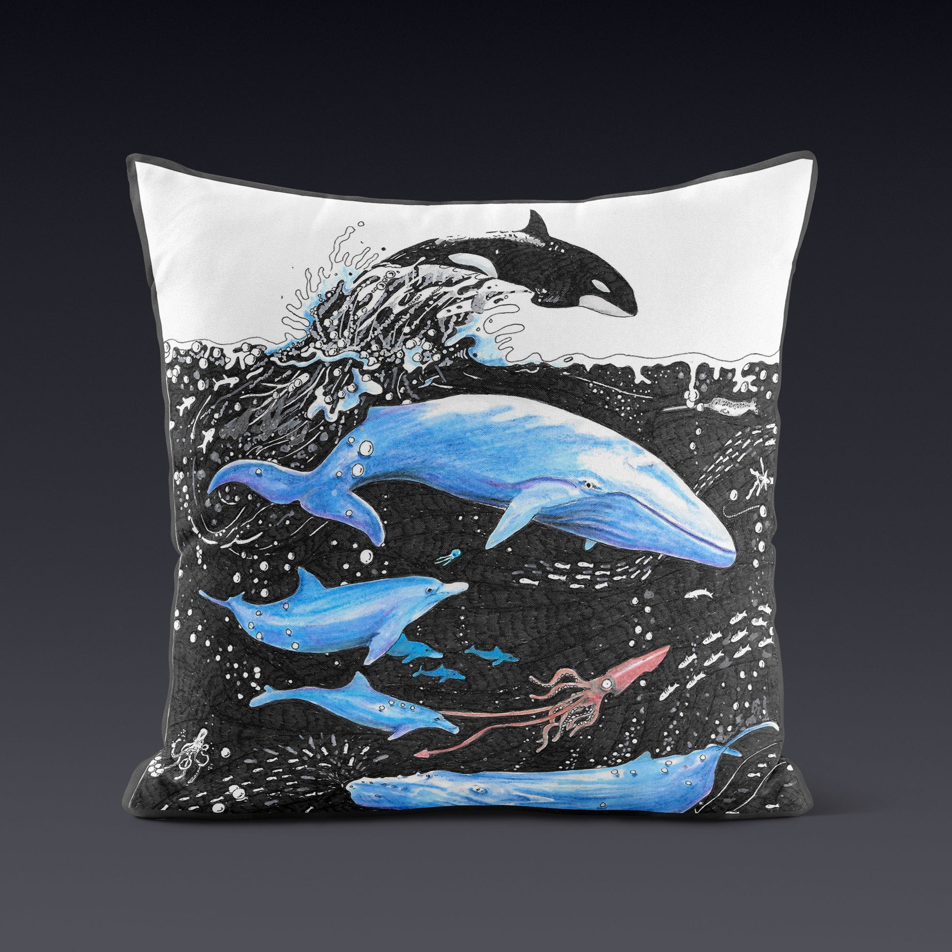 Whale Cushion - The Tiny Art Co