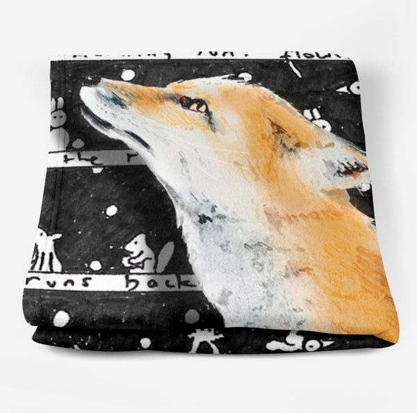 Fox Fleece Blanket - The Tiny Art Co