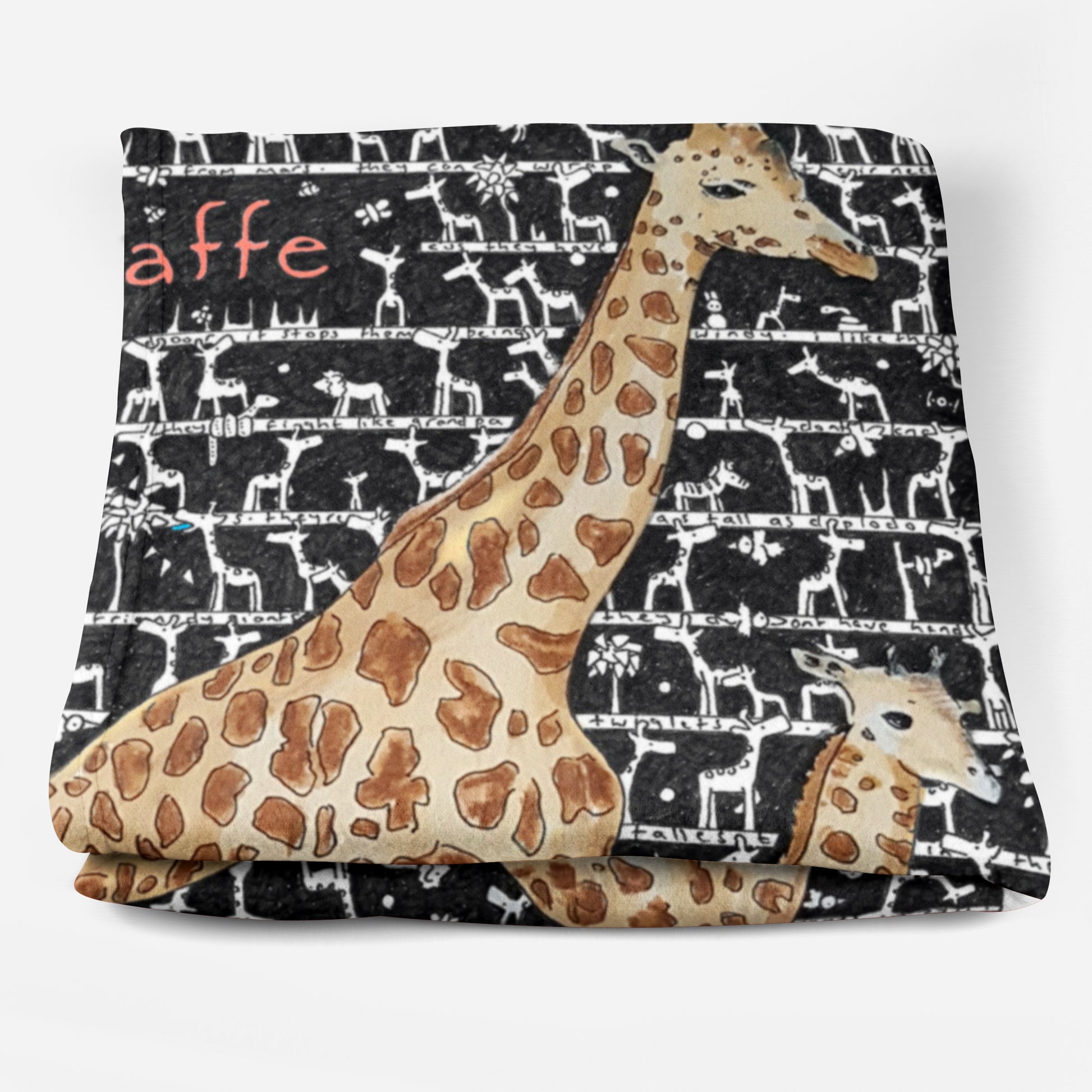 Giraffe Fleece Blanket - The Tiny Art Co