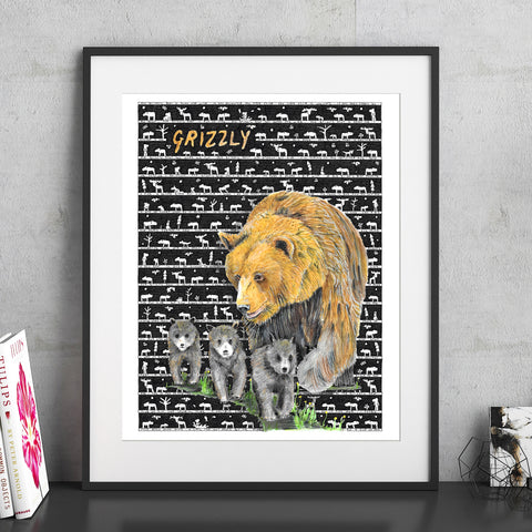 Grizzly Fine Art Print - The Tiny Art Co