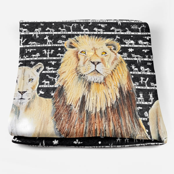 Lion Fleece Blanket - The Tiny Art Co