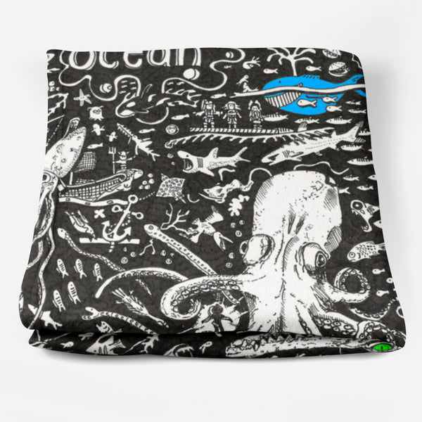 Ocean Fleece Blanket - The Tiny Art Co