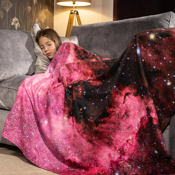 Space Blanket - Pink Nebula Throw - The Tiny Art Co