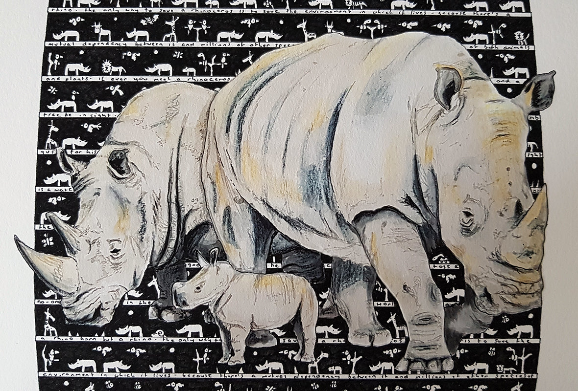 Rhino Art Print - The Tiny Art Co