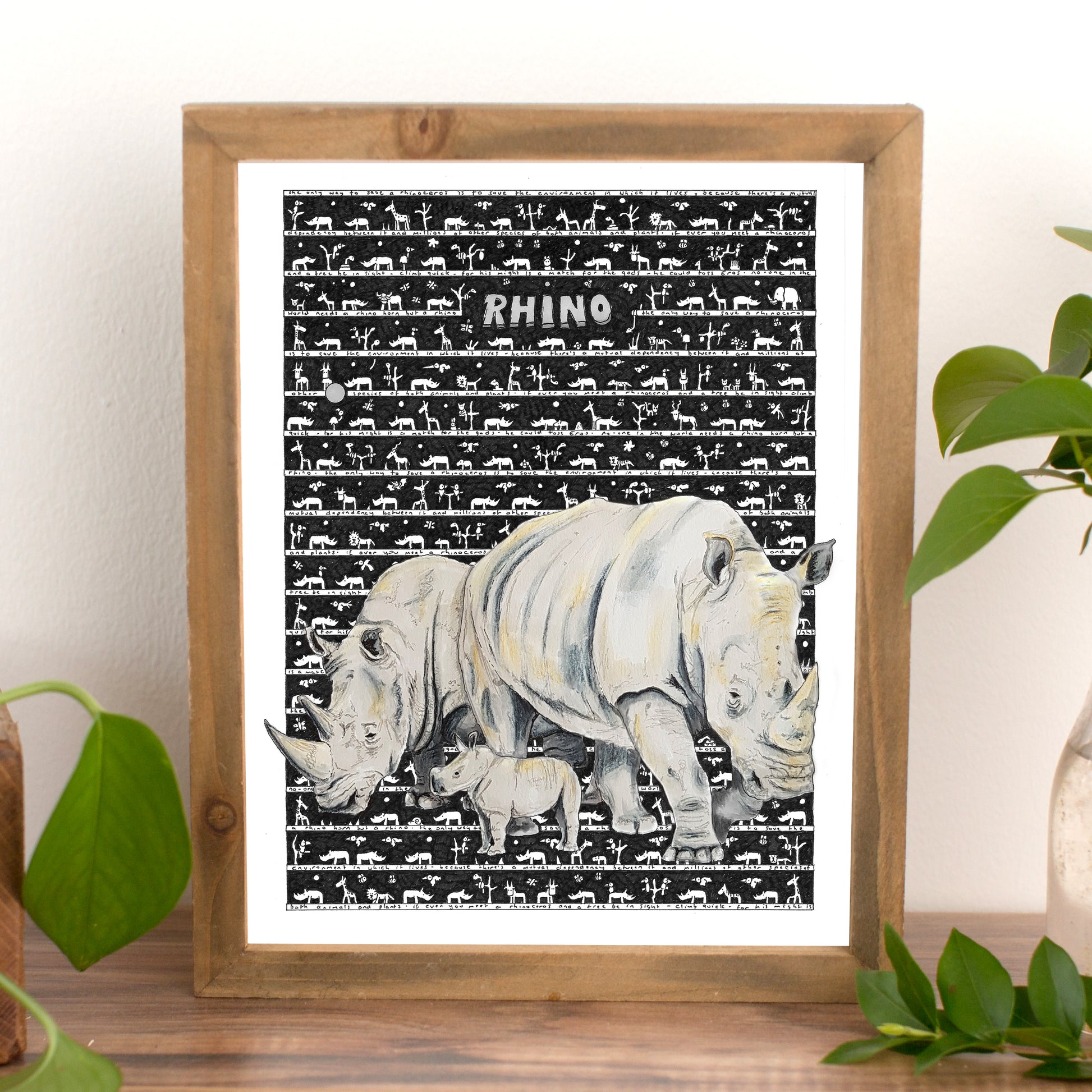 Rhino Fine Art Print - The Tiny Art Co