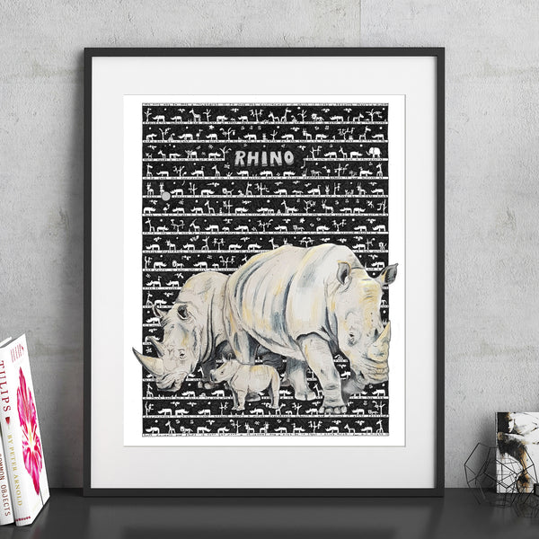 Rhino Fine Art Print - The Tiny Art Co