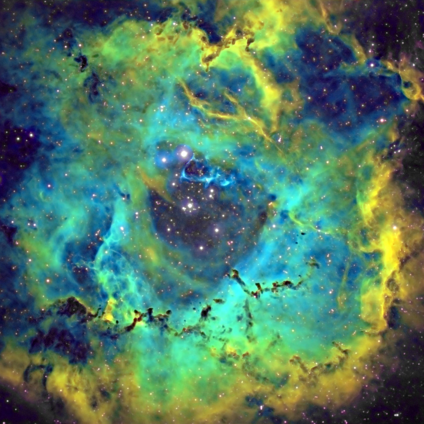 Space Cushion - Green Nebula Rosette - The Tiny Art Co