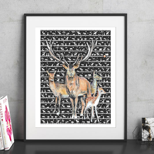 Stag Fine Art Print - The Tiny Art Co