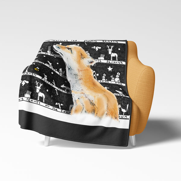 Fox Fleece Blanket - The Tiny Art Co