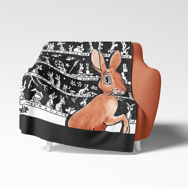 Rabbit Fleece Blanket - The Tiny Art Co