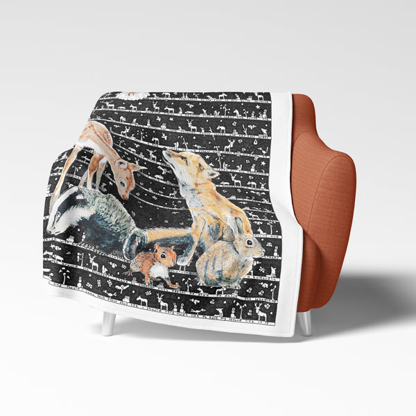 Woodland Fleece Blanket - The Tiny Art Co