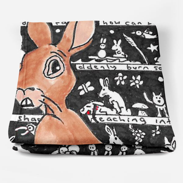 Rabbit Fleece Blanket - The Tiny Art Co