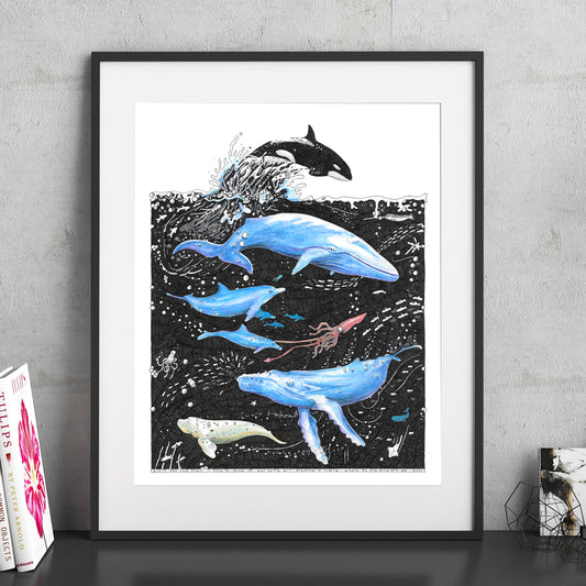 Whale Fine Art Print - The Tiny Art Co