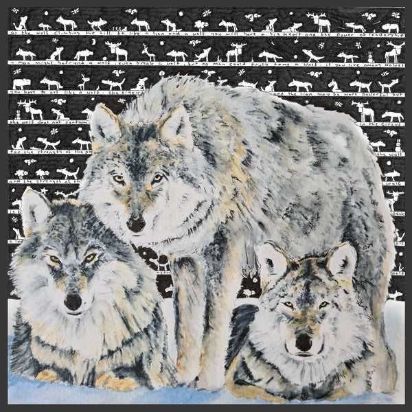 Wolf Cushion - The Tiny Art Co